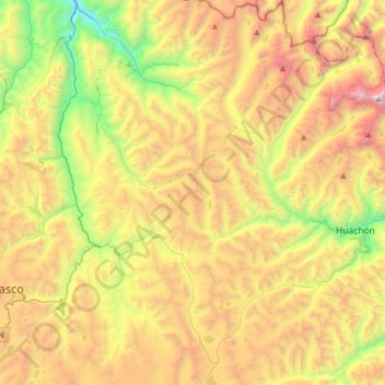 Ticlacayán topographic map, elevation, terrain