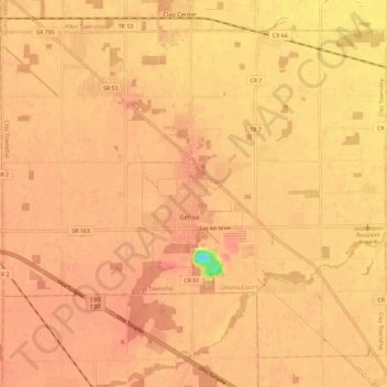 Ottawa County topographic map, elevation, terrain