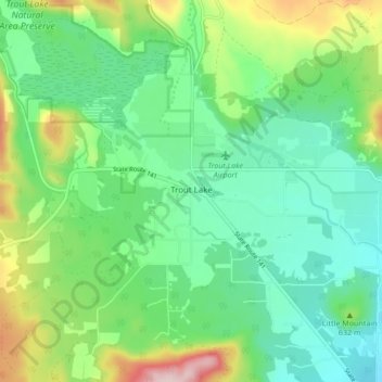 Trout Lake topographic map, elevation, terrain
