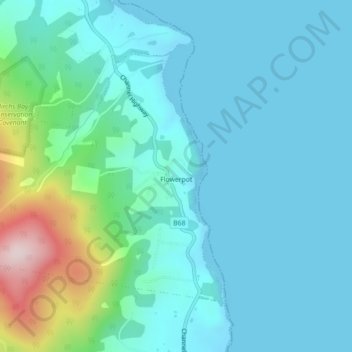 Flowerpot topographic map, elevation, terrain