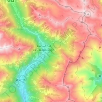 Gaby topographic map, elevation, terrain