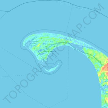 Provincetown topographic map, elevation, terrain