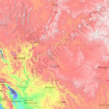 Río Colorado topographic map, elevation, terrain