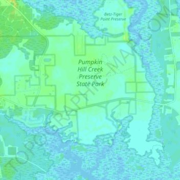 Pumpkin Hill Creek Preserve State Park topographic map, elevation, terrain