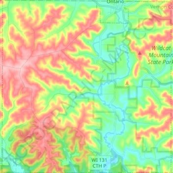 Town of Whitestown topographic map, elevation, terrain