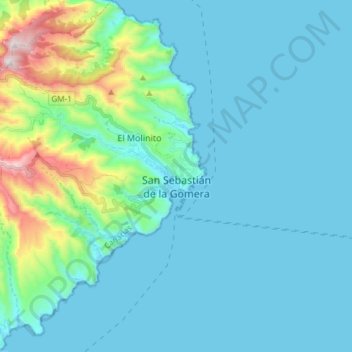 San Sebastián de la Gomera topographic map, elevation, terrain