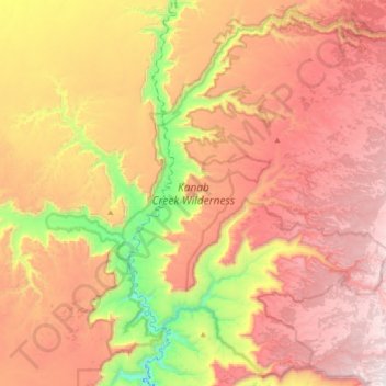 Kanab Creek Wilderness Area topographic map, elevation, terrain