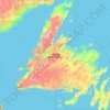 Newfoundland topographic map, elevation, terrain