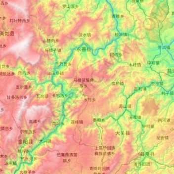 永善县 topographic map, elevation, terrain