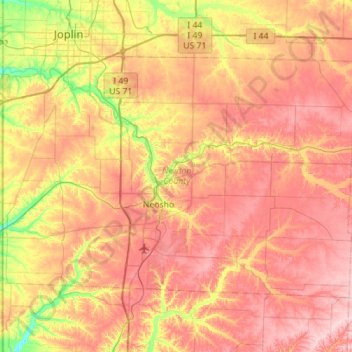 Newton County topographic map, elevation, terrain