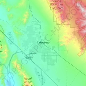 Pahrump topographic map, elevation, terrain
