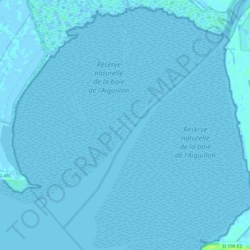 Baie de l'Aiguillon topographic map, elevation, terrain