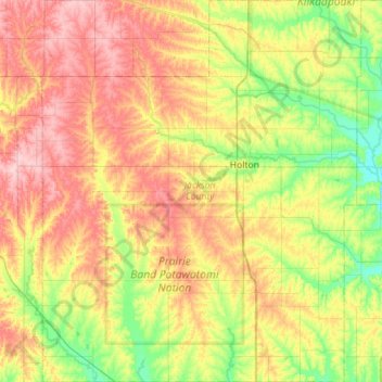 Jackson County topographic map, elevation, terrain