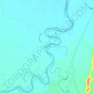 Rio Sinu topographic map, elevation, terrain