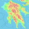 Peloponnes topographic map, elevation, terrain