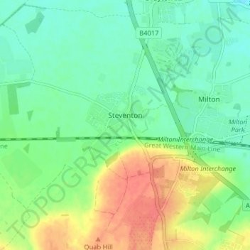 Steventon topographic map, elevation, terrain