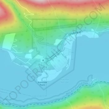 Kokanee Creek Provincial Park topographic map, elevation, terrain