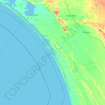 Coorong topographic map, elevation, terrain