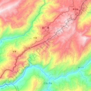 金厂镇 topographic map, elevation, terrain