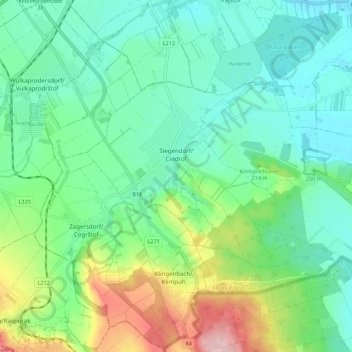 Siegendorf topographic map, elevation, terrain