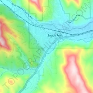 South Fork topographic map, elevation, terrain