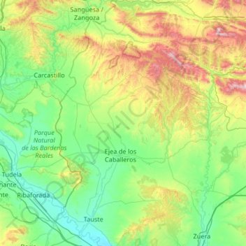 Cinco Villas topographic map, elevation, terrain