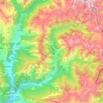 Alins topographic map, elevation, terrain