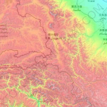 Tadschikischer Autonomer Kreis Taxkorgan topographic map, elevation, terrain