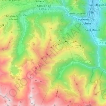 Saint-Aventin topographic map, elevation, terrain