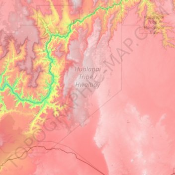 Hualapai Tribe Topographic Map, Elevation, Terrain