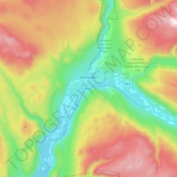 Clearwater topographic map, elevation, terrain