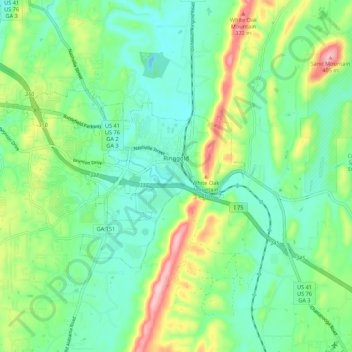 Ringgold topographic map, elevation, terrain