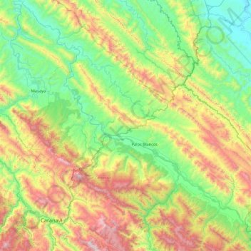 Río Alto Beni topographic map, elevation, terrain