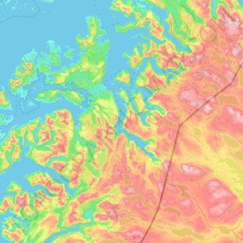 Hamarøy topographic map, elevation, terrain