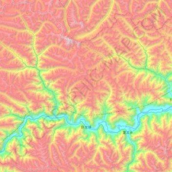 卧龙镇 topographic map, elevation, terrain