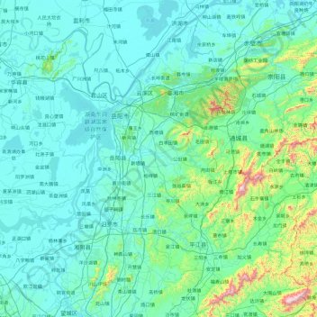 Yueyang topographic map, elevation, terrain