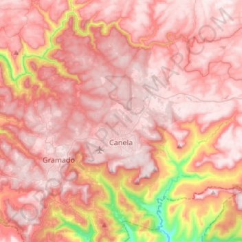 Canela topographic map, elevation, terrain