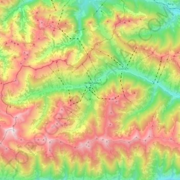 Saalbach-Hinterglemm topographic map, elevation, terrain