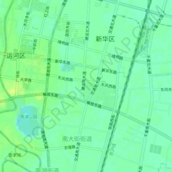 Chezhan Subdistrict topographic map, elevation, terrain