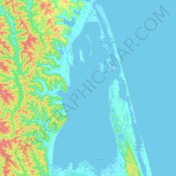 Набильский залив topographic map, elevation, terrain