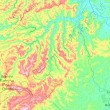 Cube topographic map, elevation, terrain