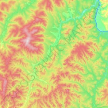 Будюмкан topographic map, elevation, terrain