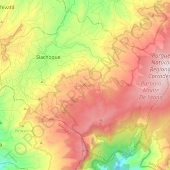 Siachoque topographic map, elevation, terrain
