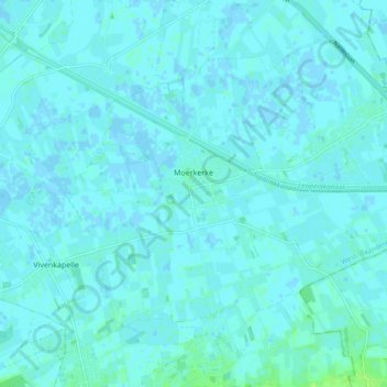 Moerkerke topographic map, elevation, terrain