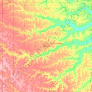 Madison County topographic map, elevation, terrain