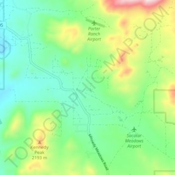 Kennedy Meadows topographic map, elevation, terrain