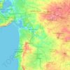 Setúbal topographic map, elevation, terrain