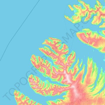 Ísafjarðarbær topographic map, elevation, terrain