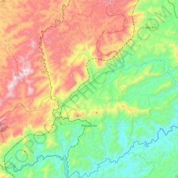 Passa Vinte topographic map, elevation, terrain