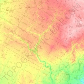 Mapleton topographic map, elevation, terrain